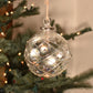 Elegance Handblown Glass Bauble - Clear & Silver - Large