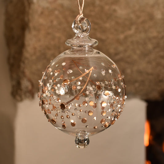 Fireworks Handblown Glass Bauble - Gold - Large