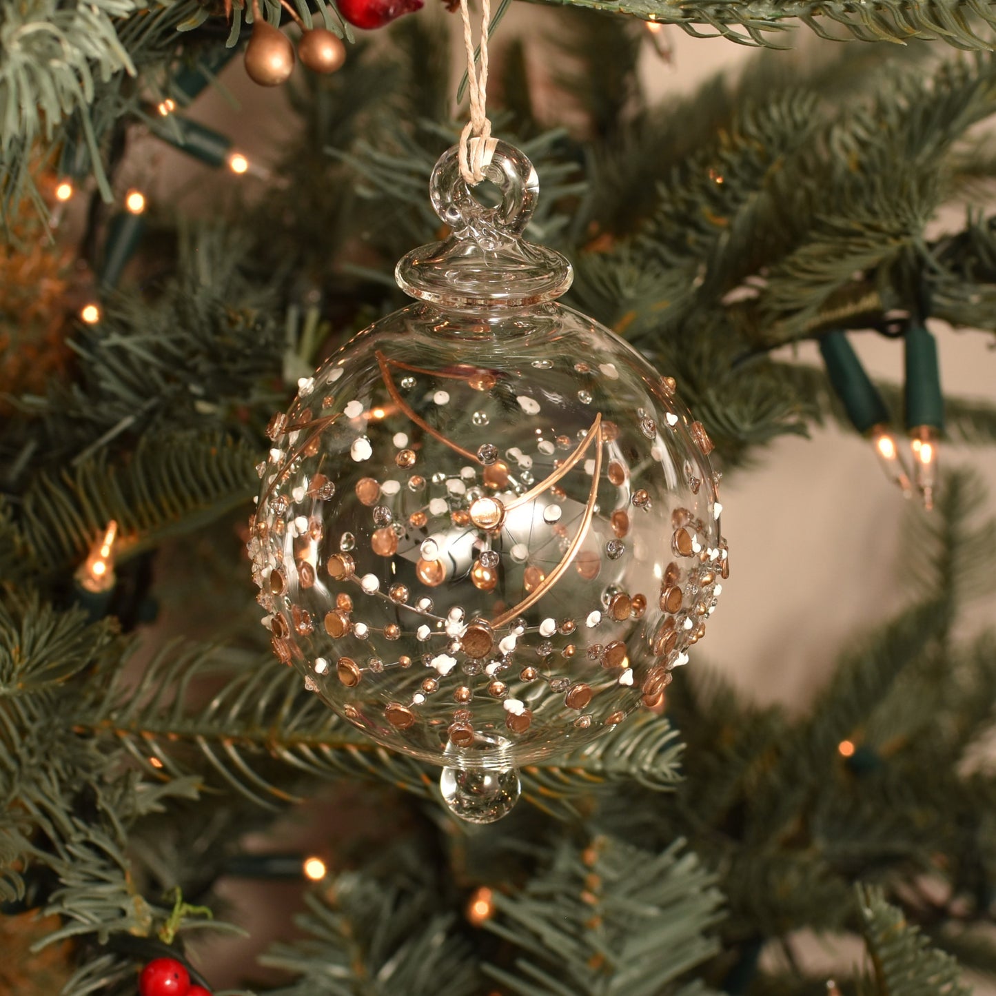 Fireworks Handblown Glass Bauble - Gold - Large