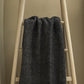 Navy Blue Fishbone Pure Wool Throw