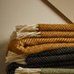 English Mustard Fishbone Pure Wool Throw / Blanket