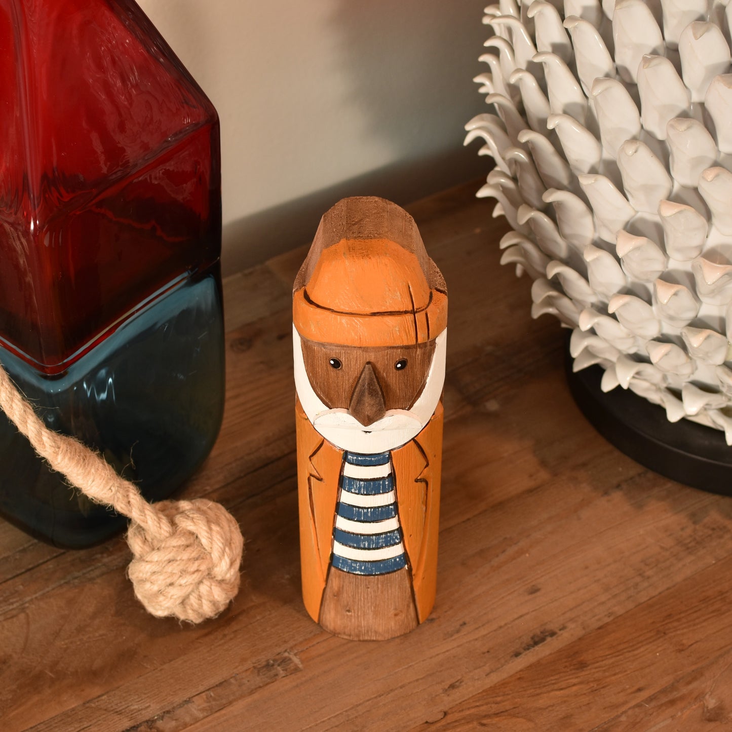 Fisherman - Carved Pillar Figurine