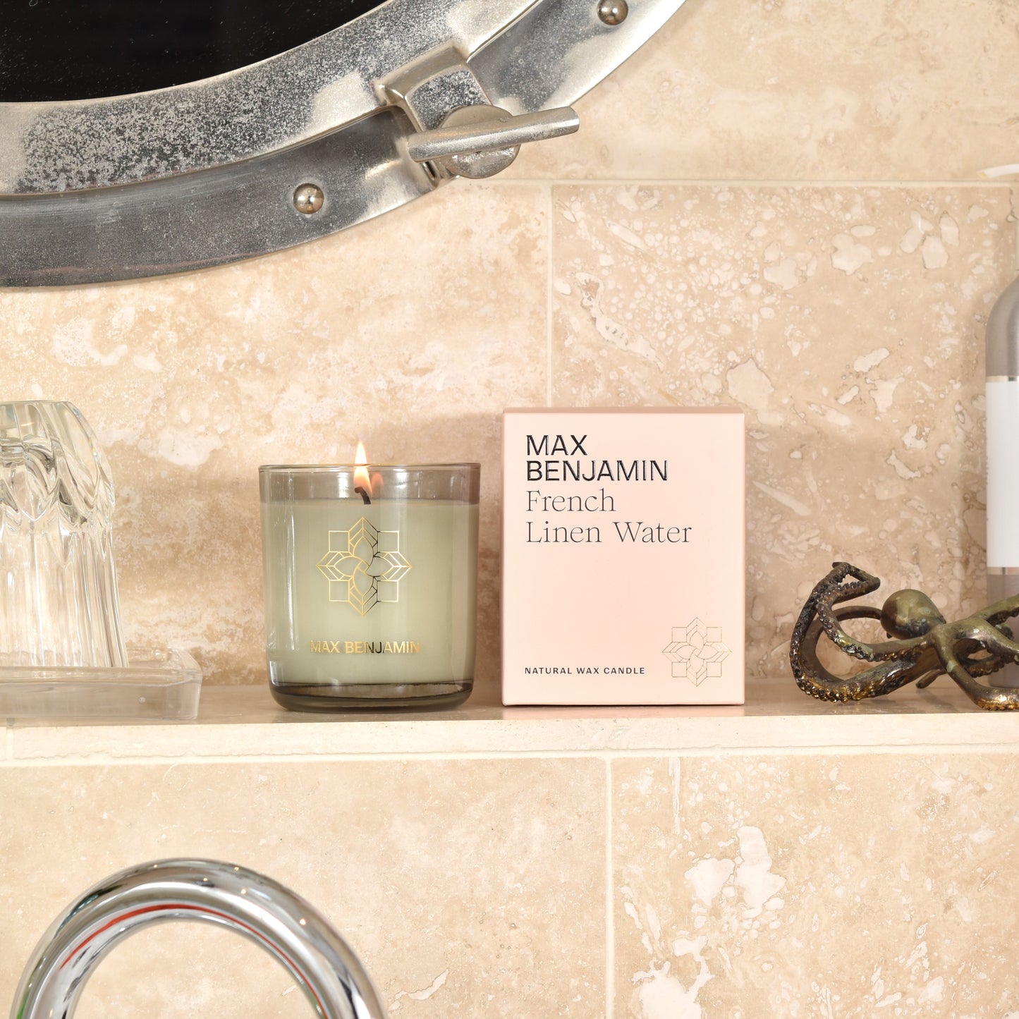 French Linen Water Candle - Max Benjamin