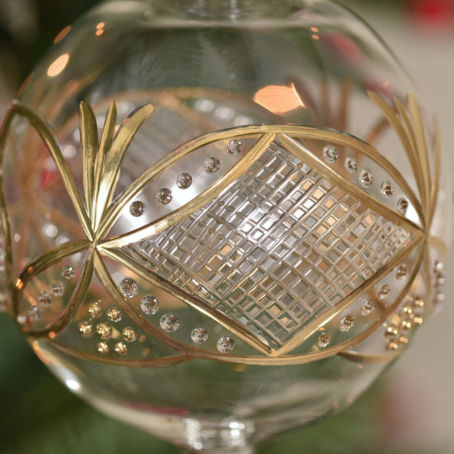 Gatsby Handblown Glass Bauble - Gold & Clear - Large