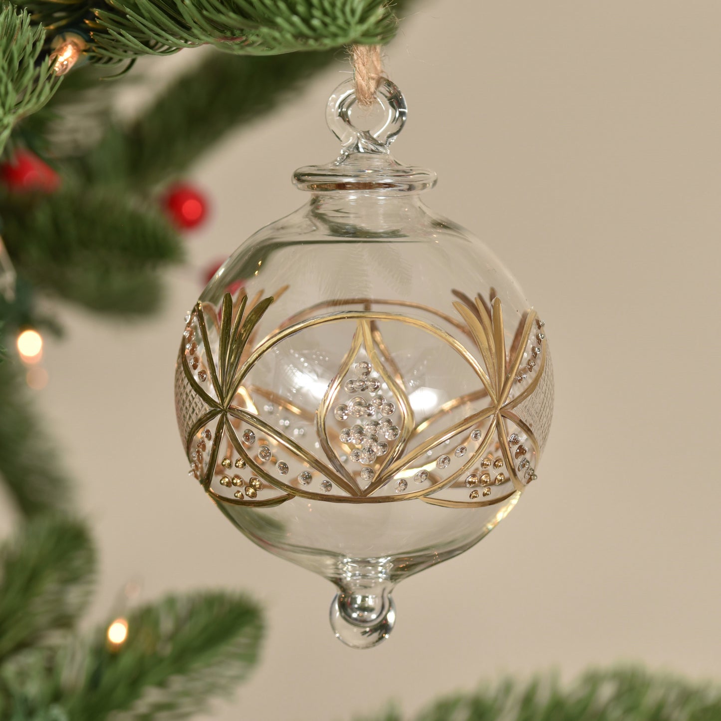 Gatsby Handblown Glass Bauble - Gold & Clear - Large