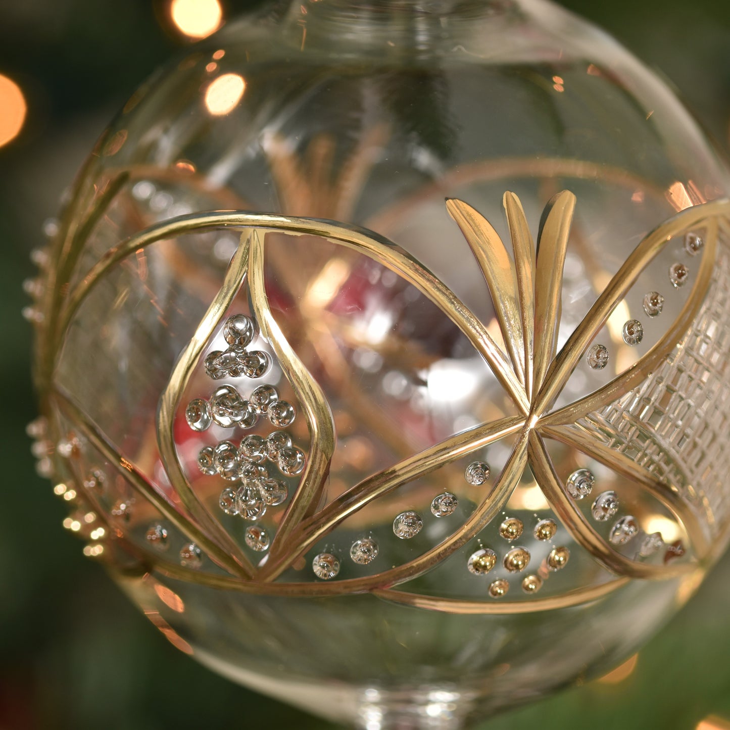 Gatsby Handblown Glass Bauble - Gold & Clear - Large