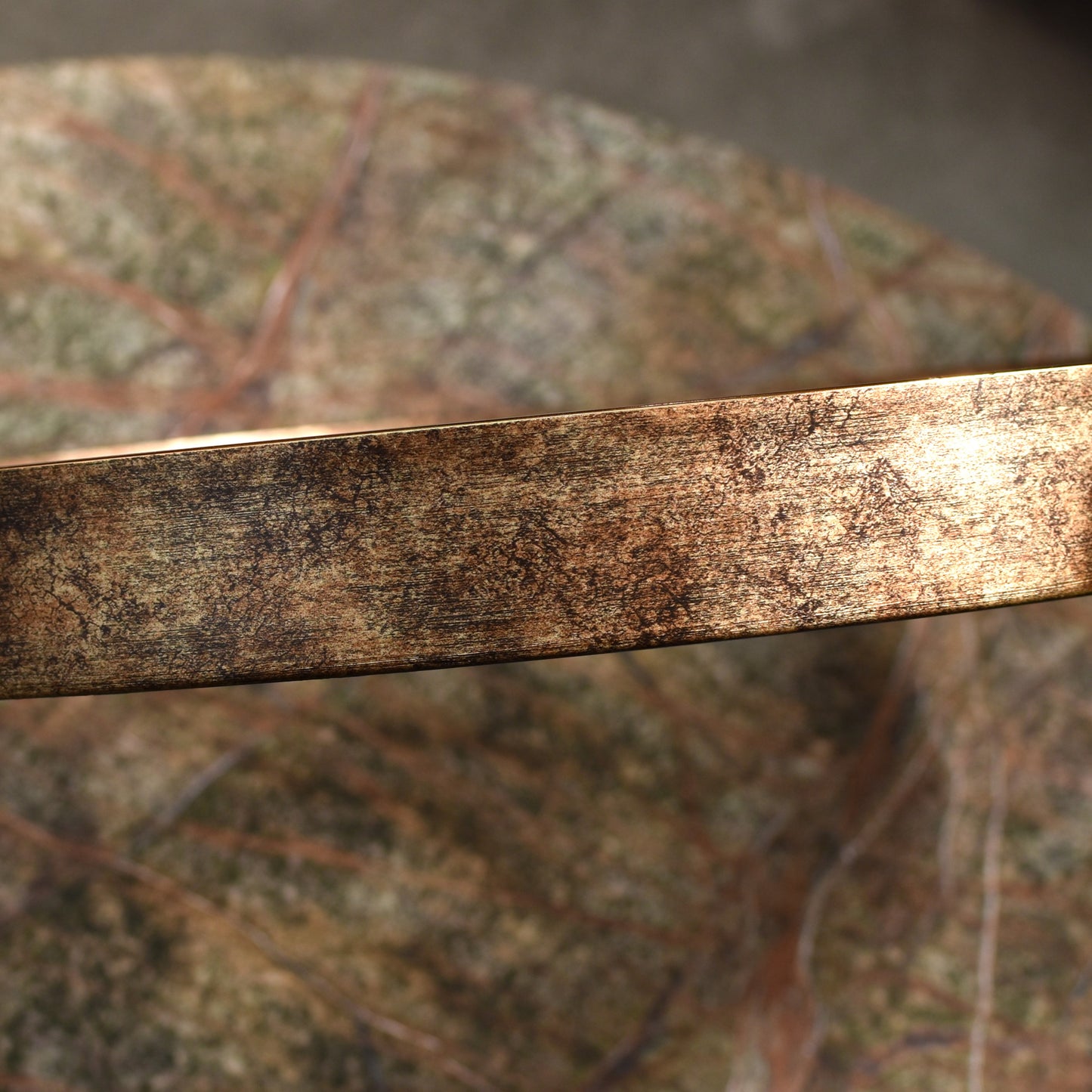 Decorative World Map Tray - Antiqued Golds & Bronze