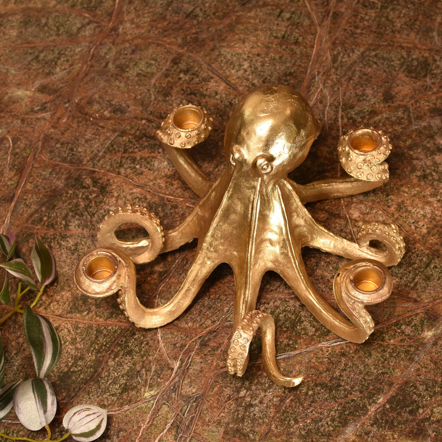 Gold Octopus Candle Holder
