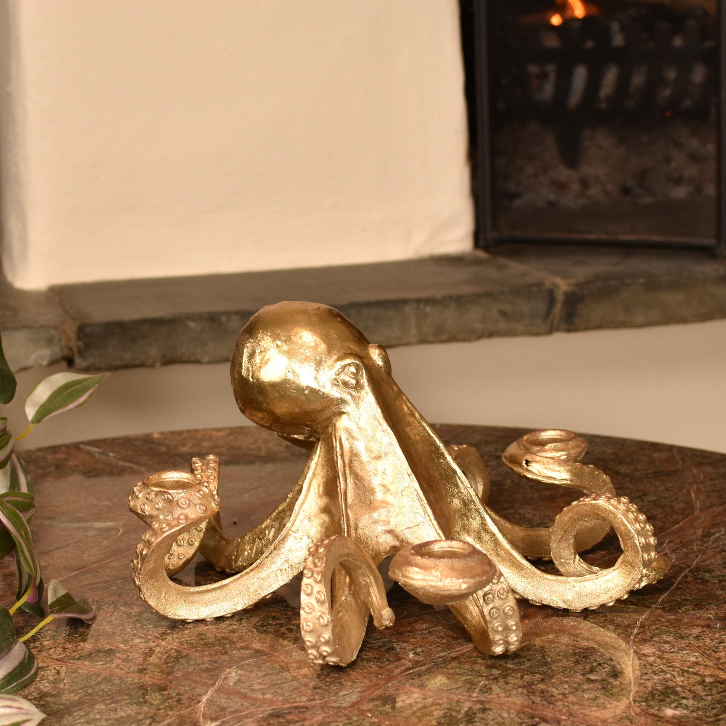 Gold Octopus Candle Holder