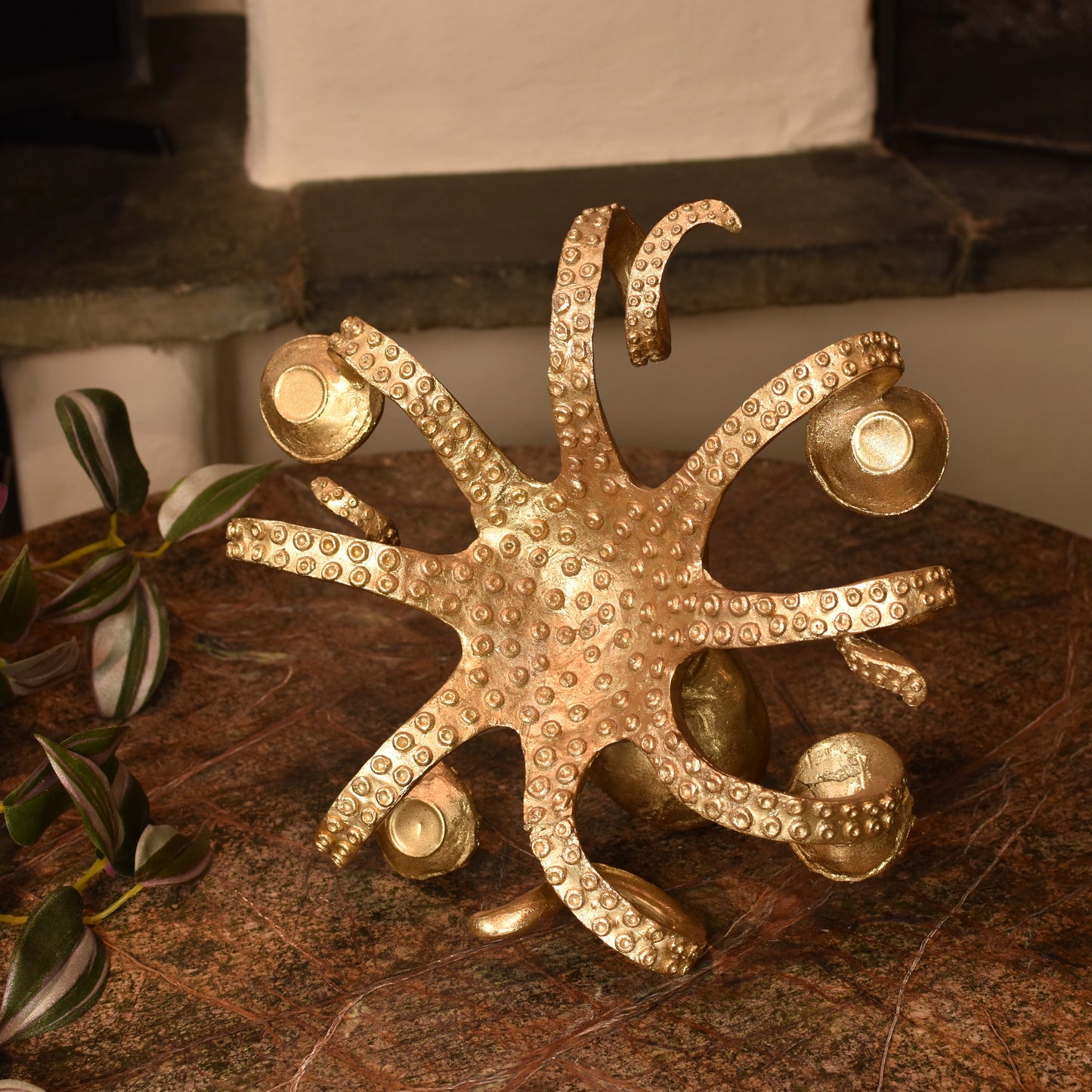Gold Octopus Candle Holder