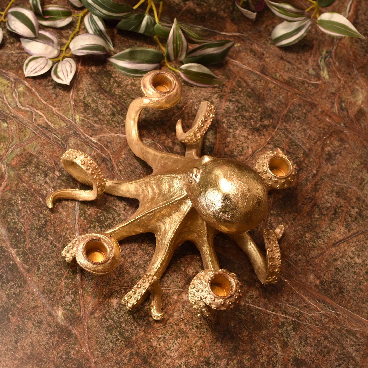 Gold Octopus Candle Holder