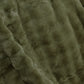 Faux Rabbit Fur Throw - Olive Green