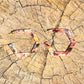 Hexagonal Resin Hoop Earring - Multi Coloured