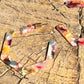 Hexagonal Resin Hoop Earring - Multi Coloured