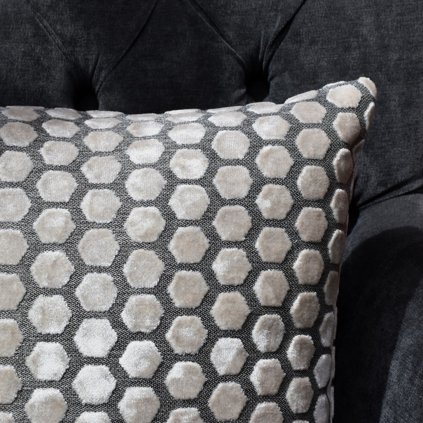 Beehive Velvet Cushion 43cm - Cream