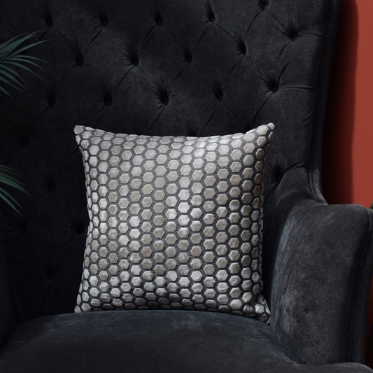 Beehive Velvet Cushion 43cm - Cream