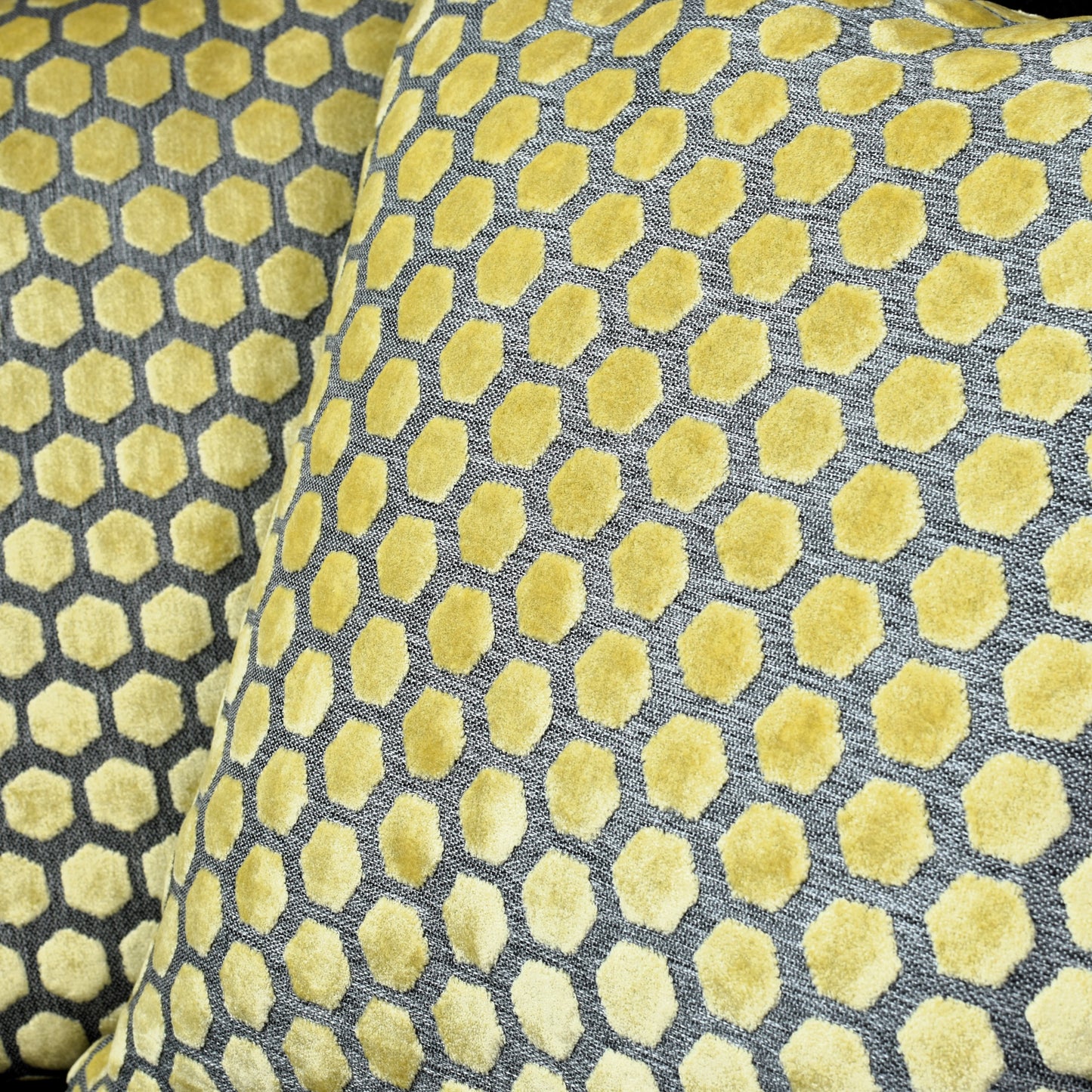Beehive Velvet Cushion 56cm - Mustard Yellow