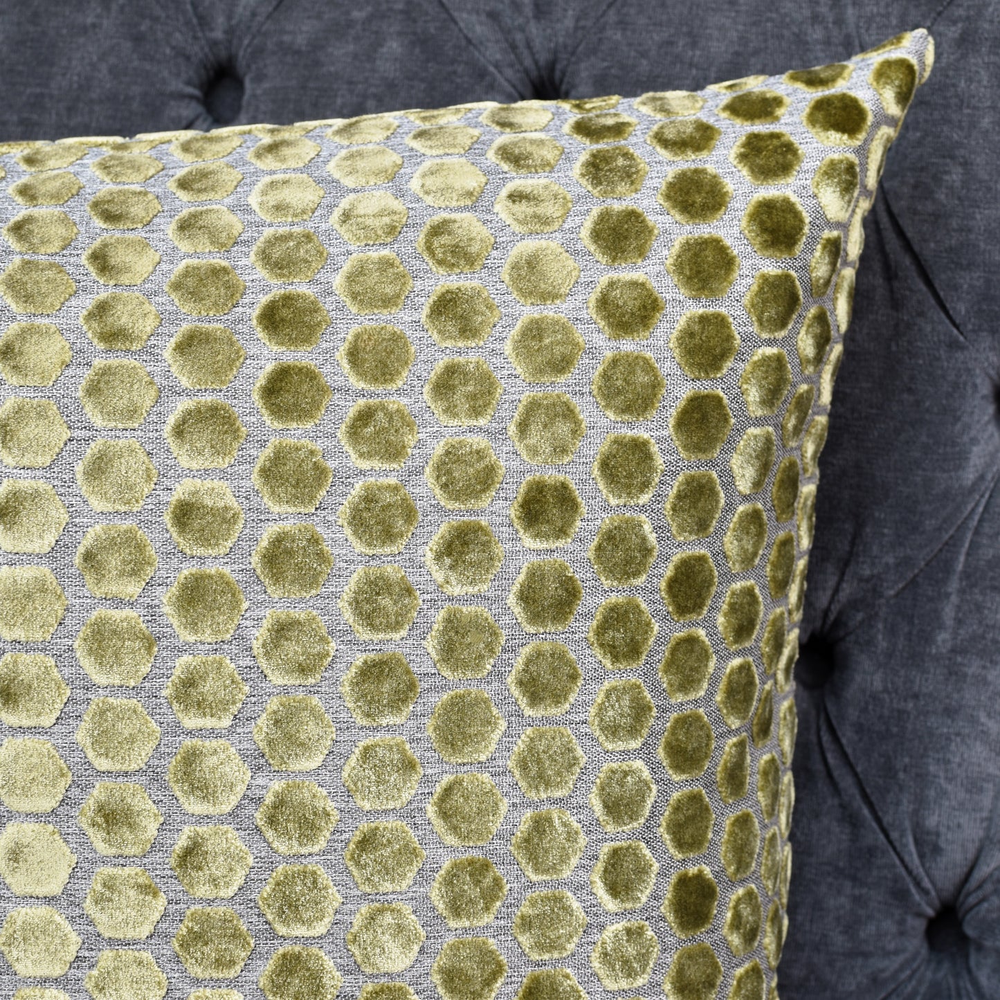 Beehive Velvet Cushion 56cm - Olive Green