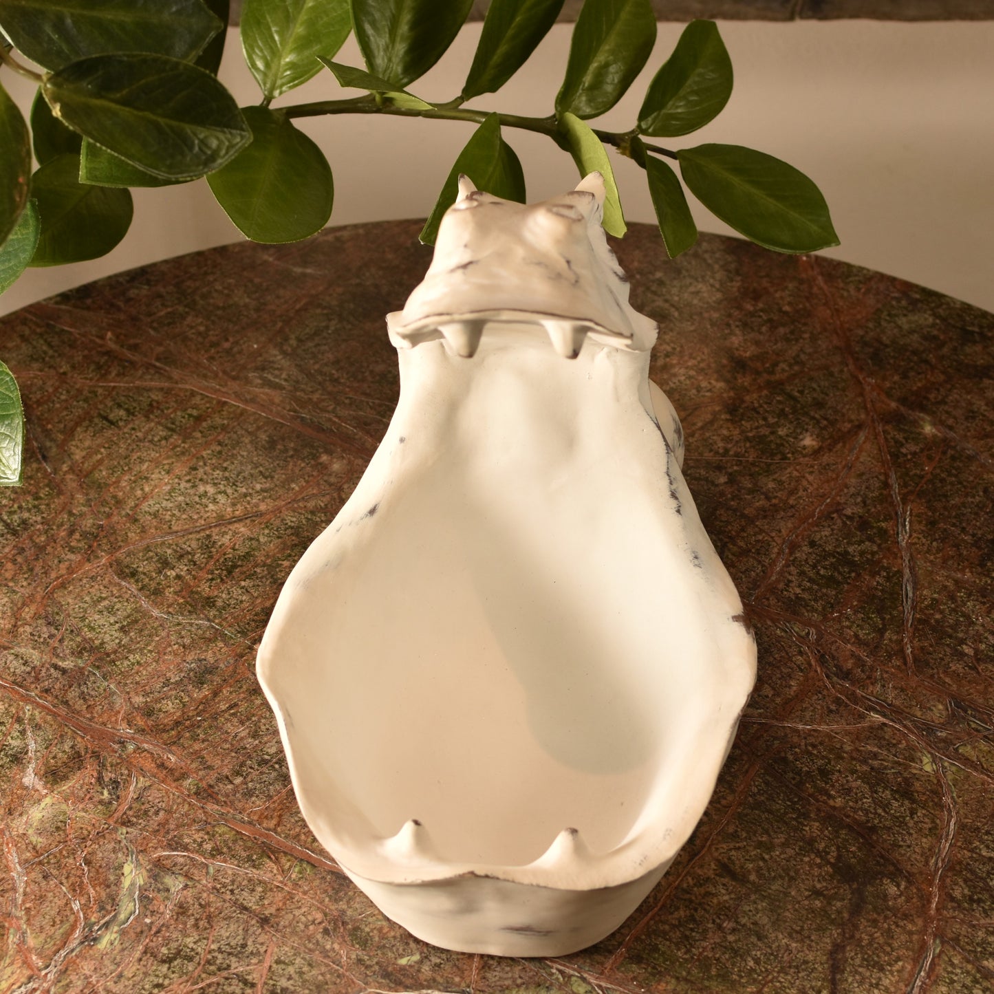 Big Mouth Hippo Bowl - Aged White