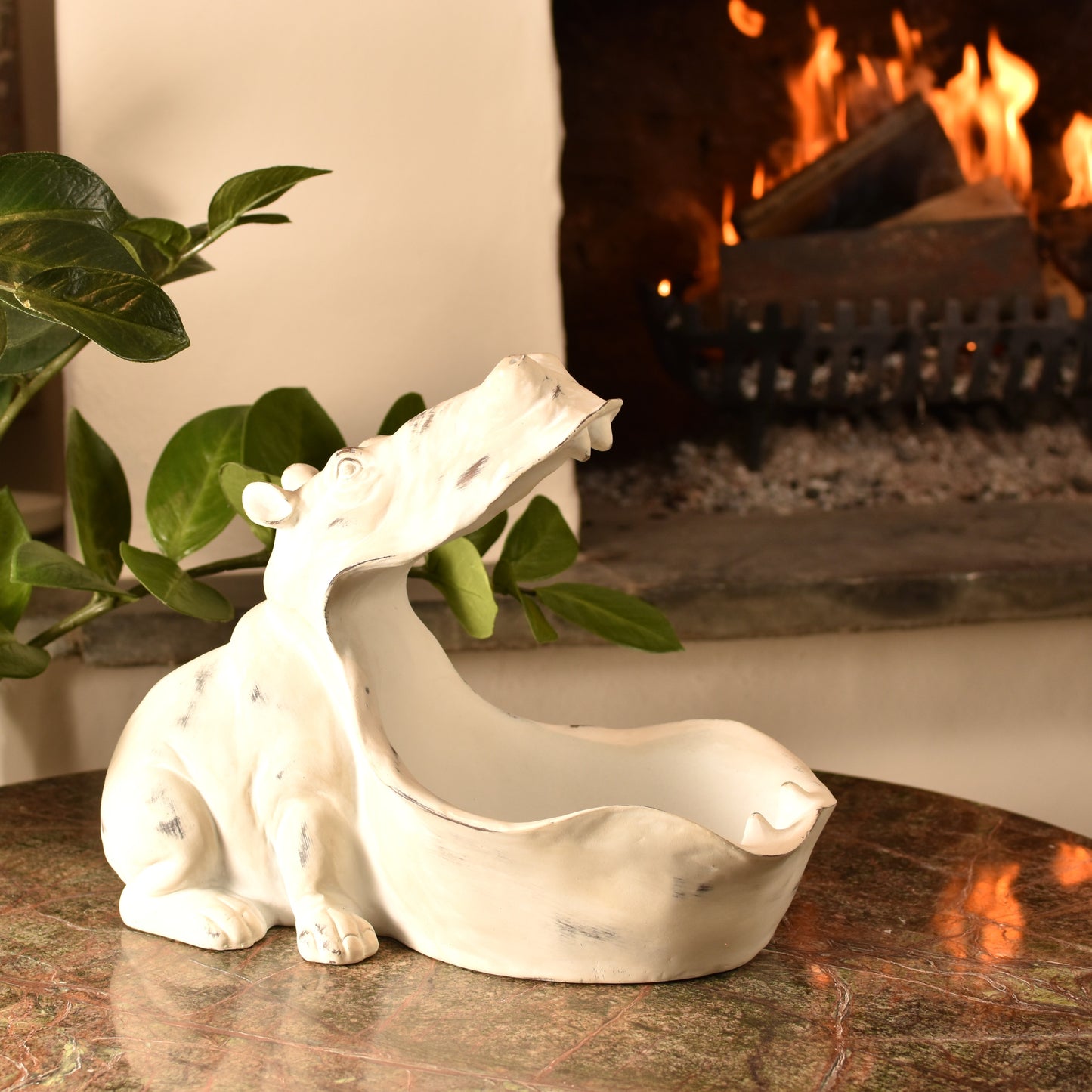 Big Mouth Hippo Bowl - Aged White