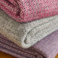 Light Grey & Off White Windmill Pure Wool Throw / Blanket