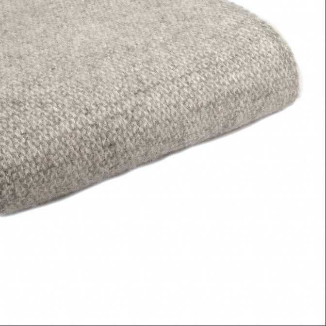 Light Grey & Off White Windmill Pure Wool Throw / Blanket