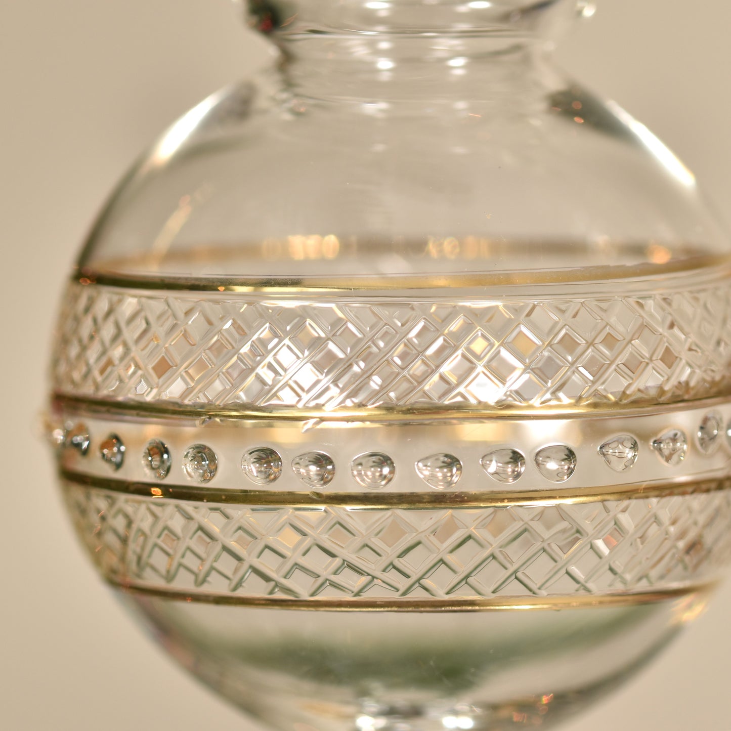 Infinity Handblown Glass Bauble - Gold & Clear - Small