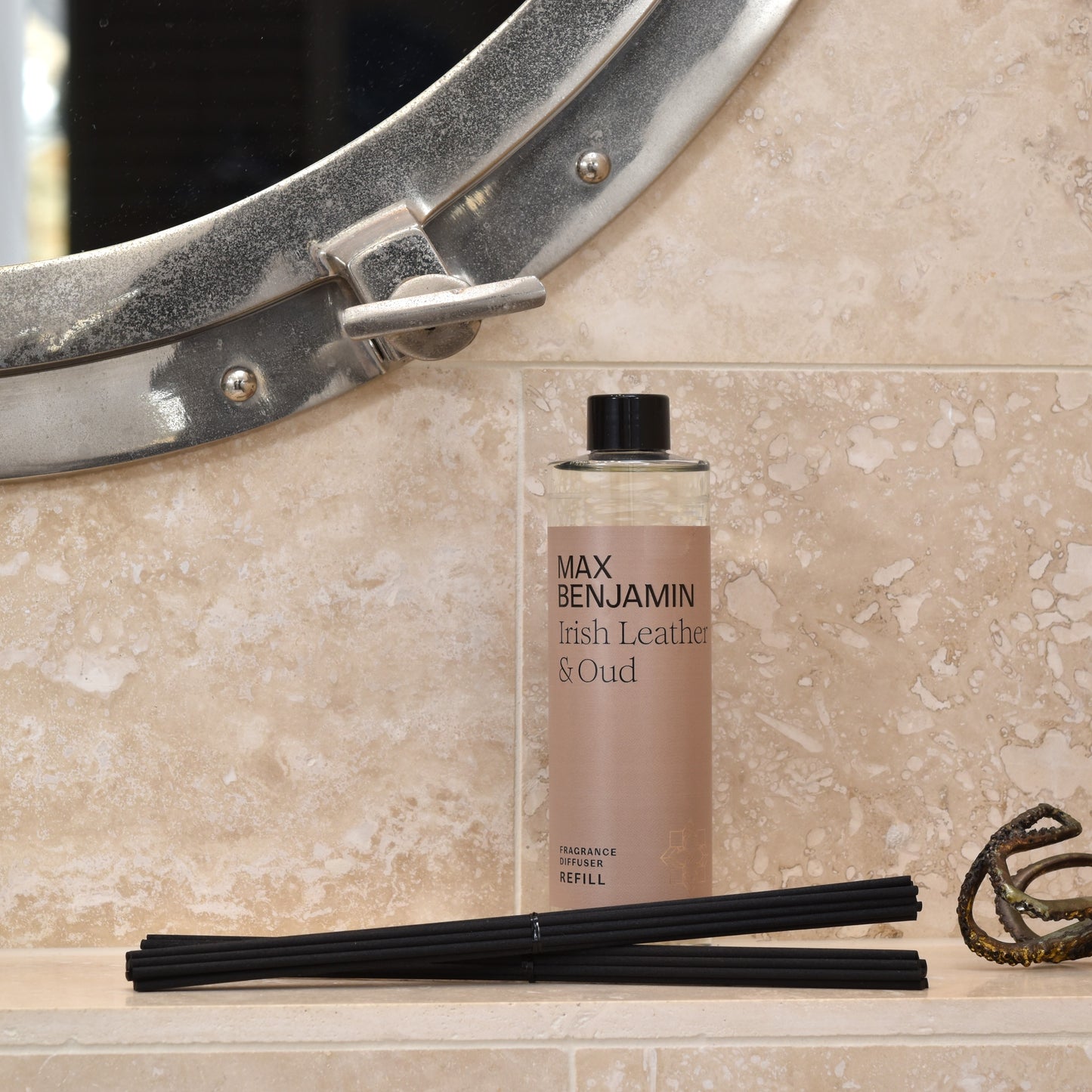 Irish Leather and Oud Double Diffuser REFILL 300ml - Max Benjamin