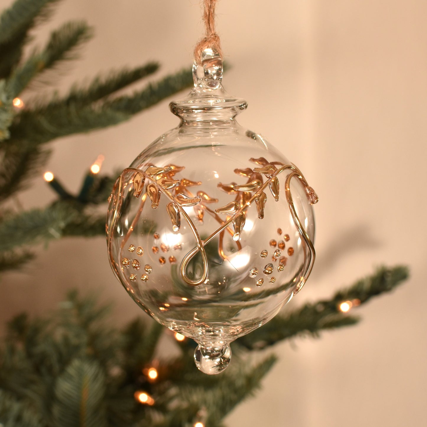 Love Heart Egyptian Glass Bauble - Gold - Large