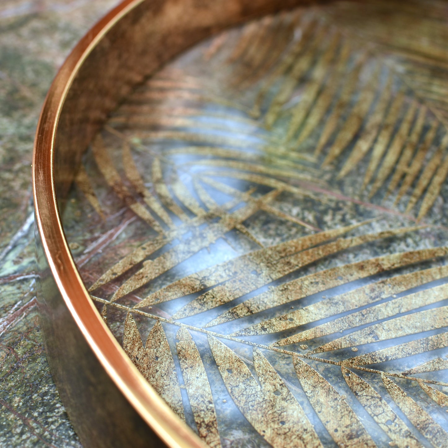 Decorative Leaf Tray - Antiqued Golds & Bronze