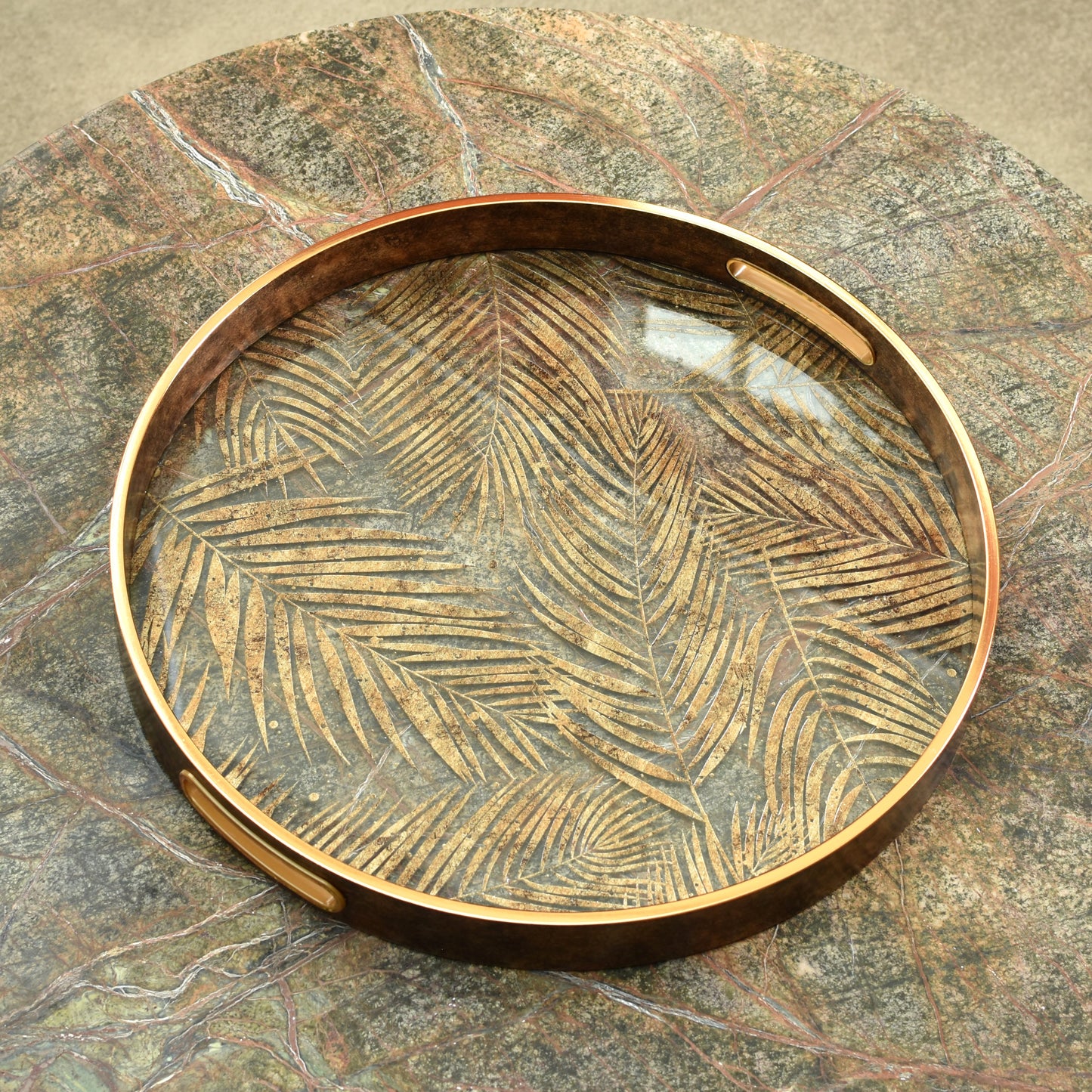 Decorative Leaf Tray - Antiqued Golds & Bronze
