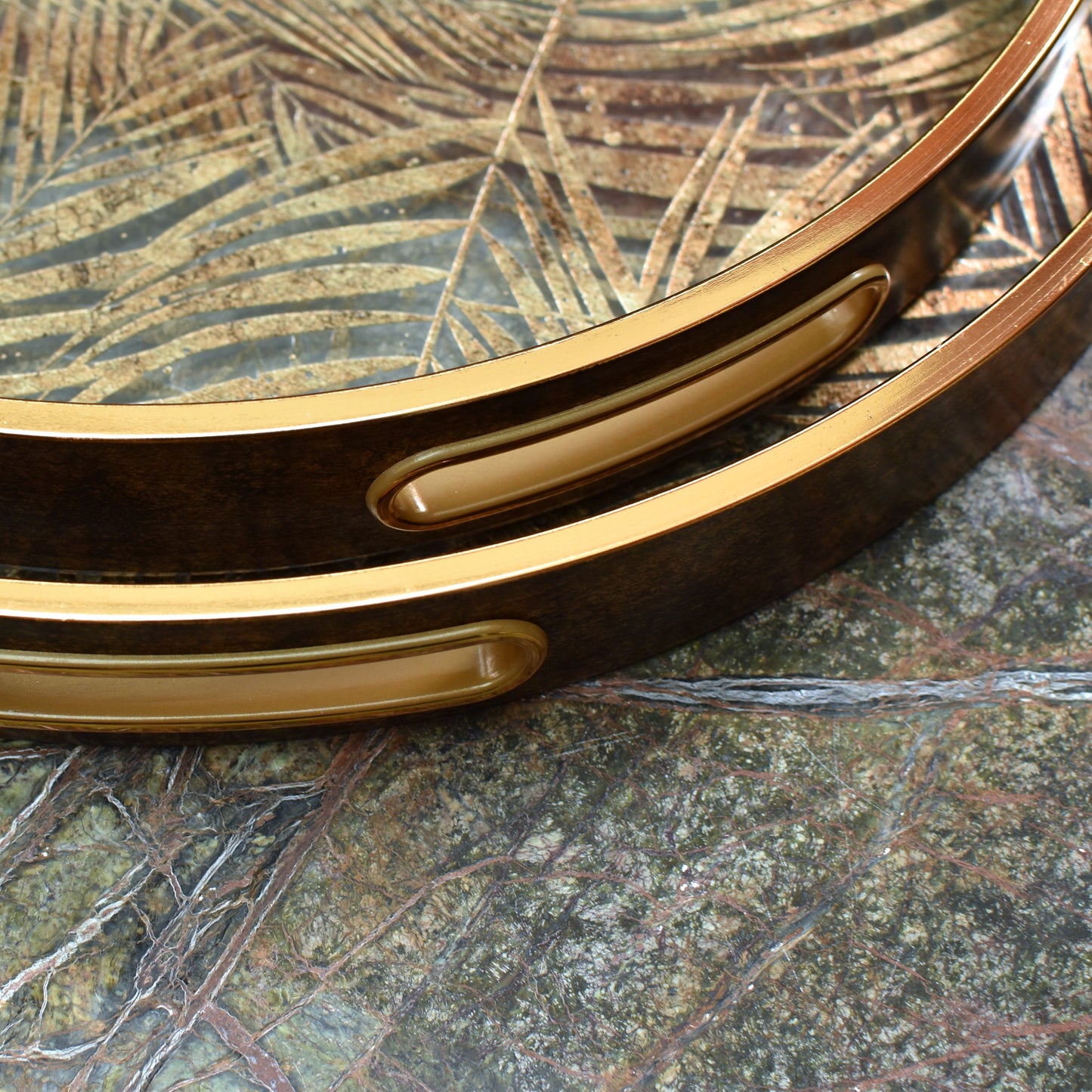 Decorative Leaf Tray - Antiqued Golds & Bronze