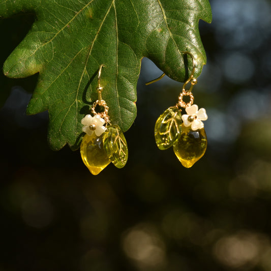 Lemon Blossom Resin Earrings