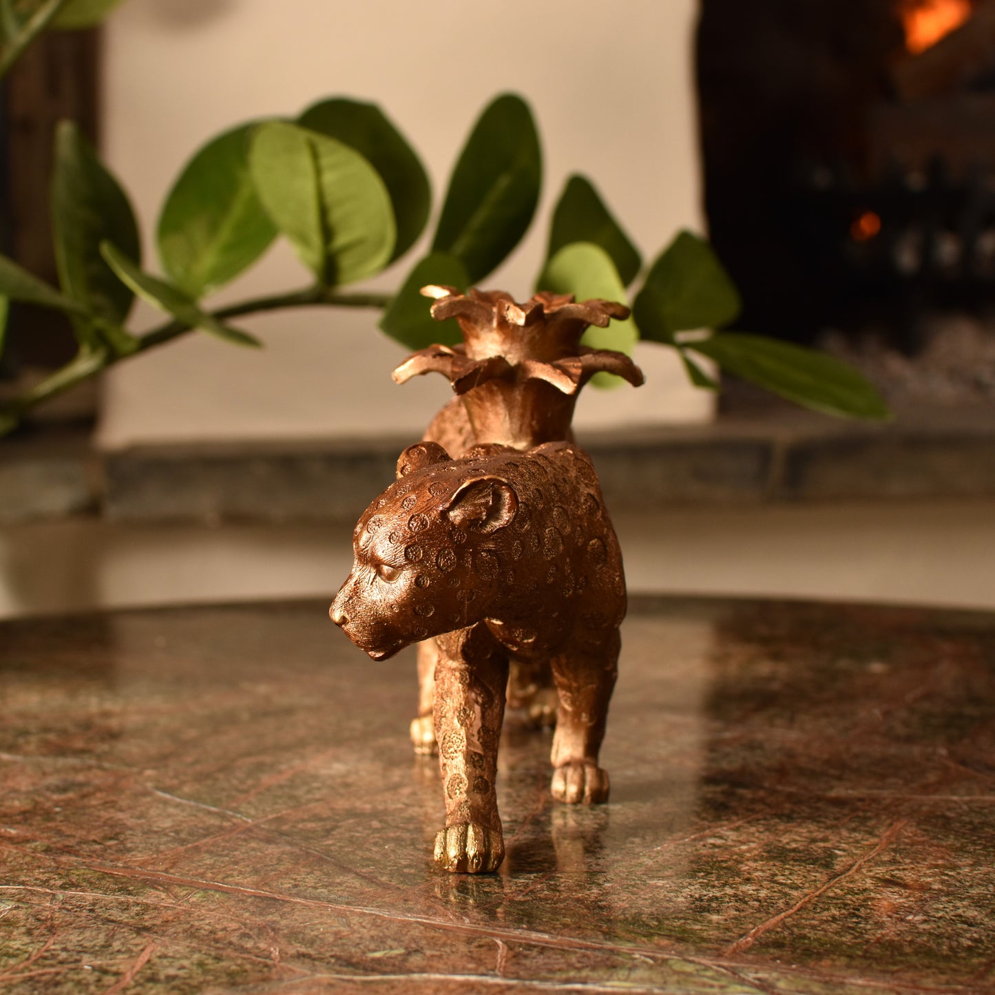 Walking Leopard Candle Stick