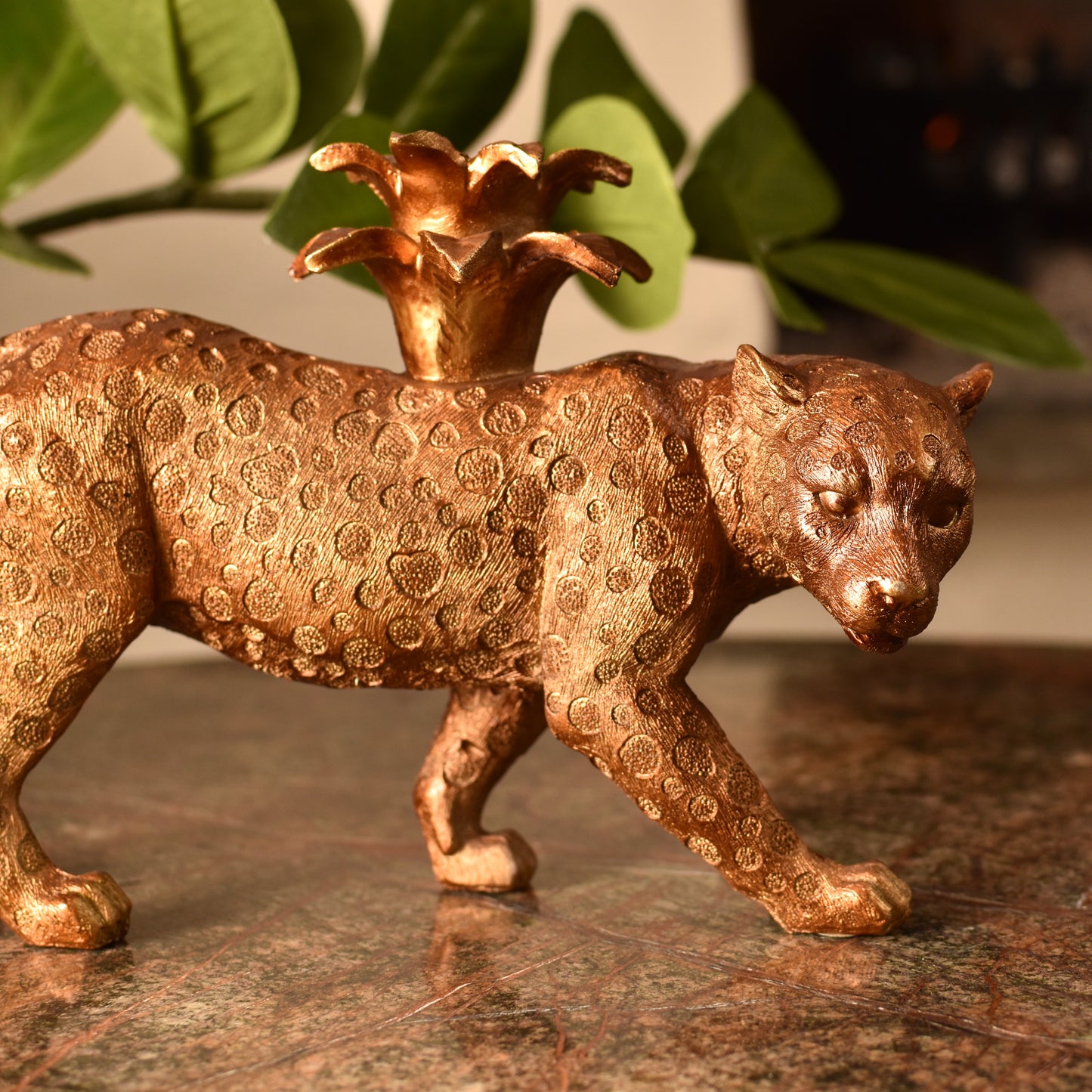 Walking Leopard Candle Stick