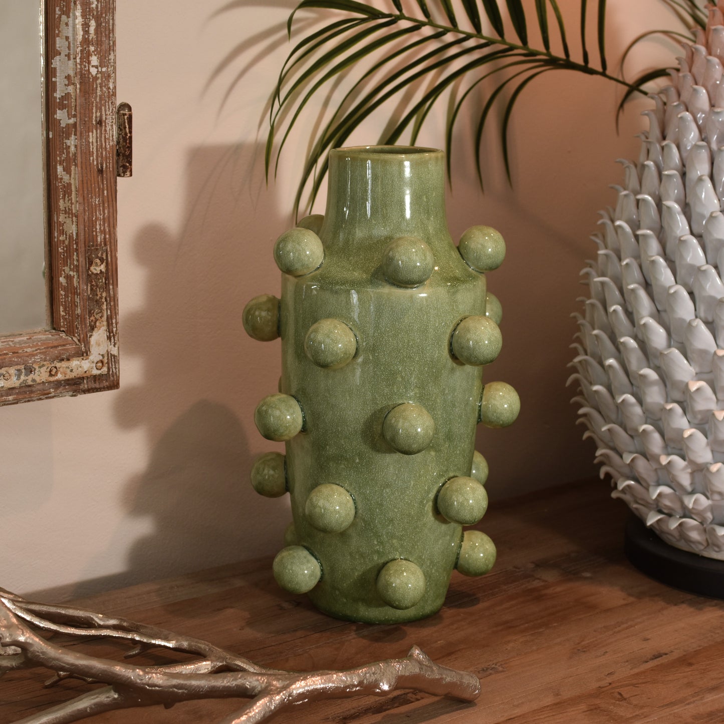 Mint Green Oversized Ball Vase