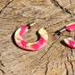 Melissa Wide Hoop Earring - Pinks