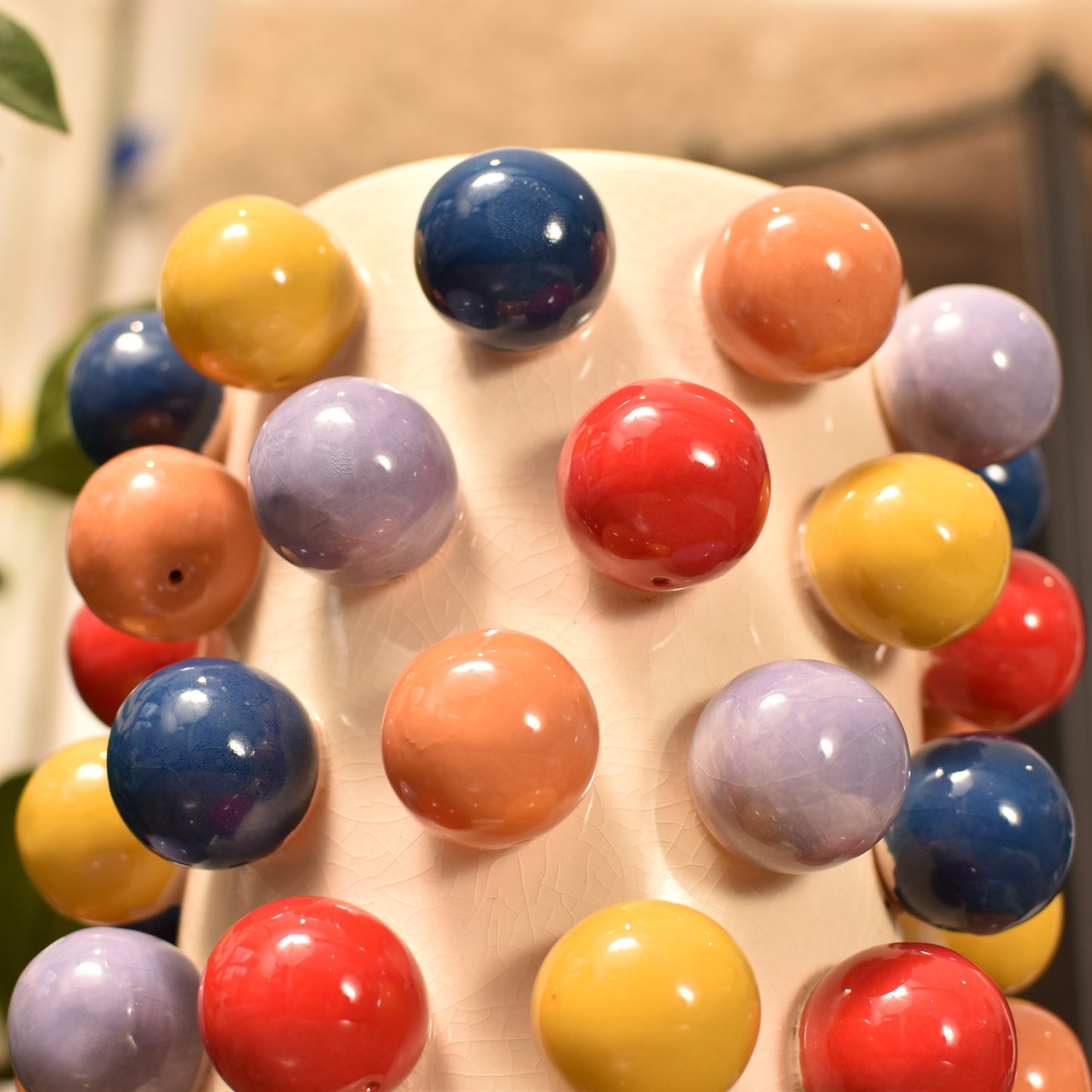 Bobble Pom Pom Vase - Multi Coloured