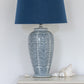 Navy Palm Table Lamp