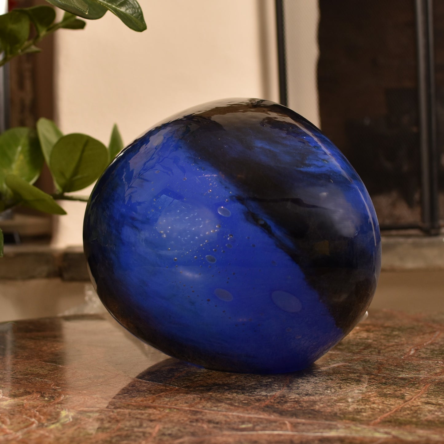 Blue Nebula Glass Lamp - Rock