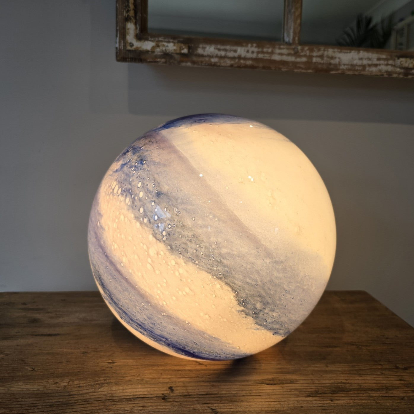 Ocean Foam Glass Lamp - Sphere Large