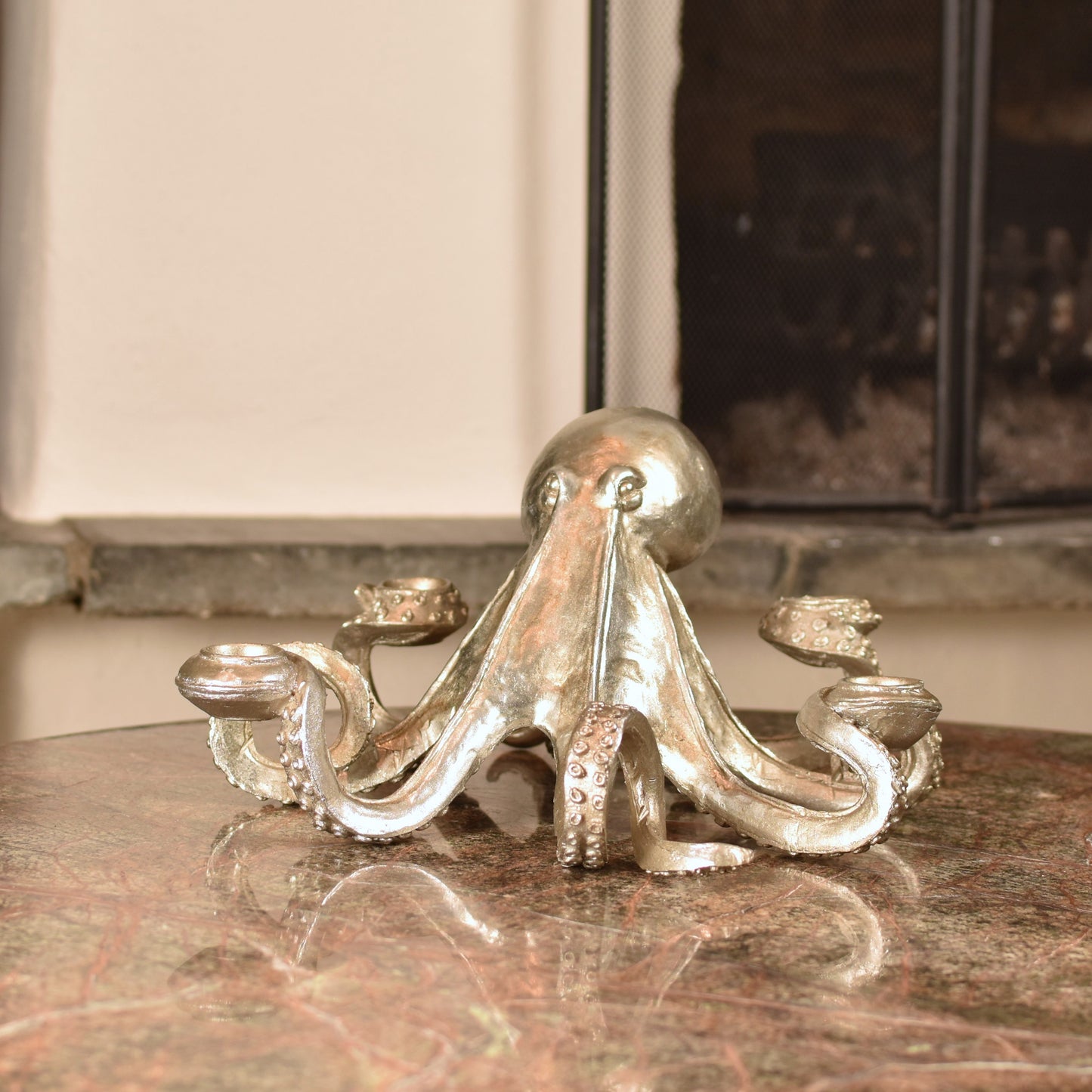 Silver Octopus Candle Holder