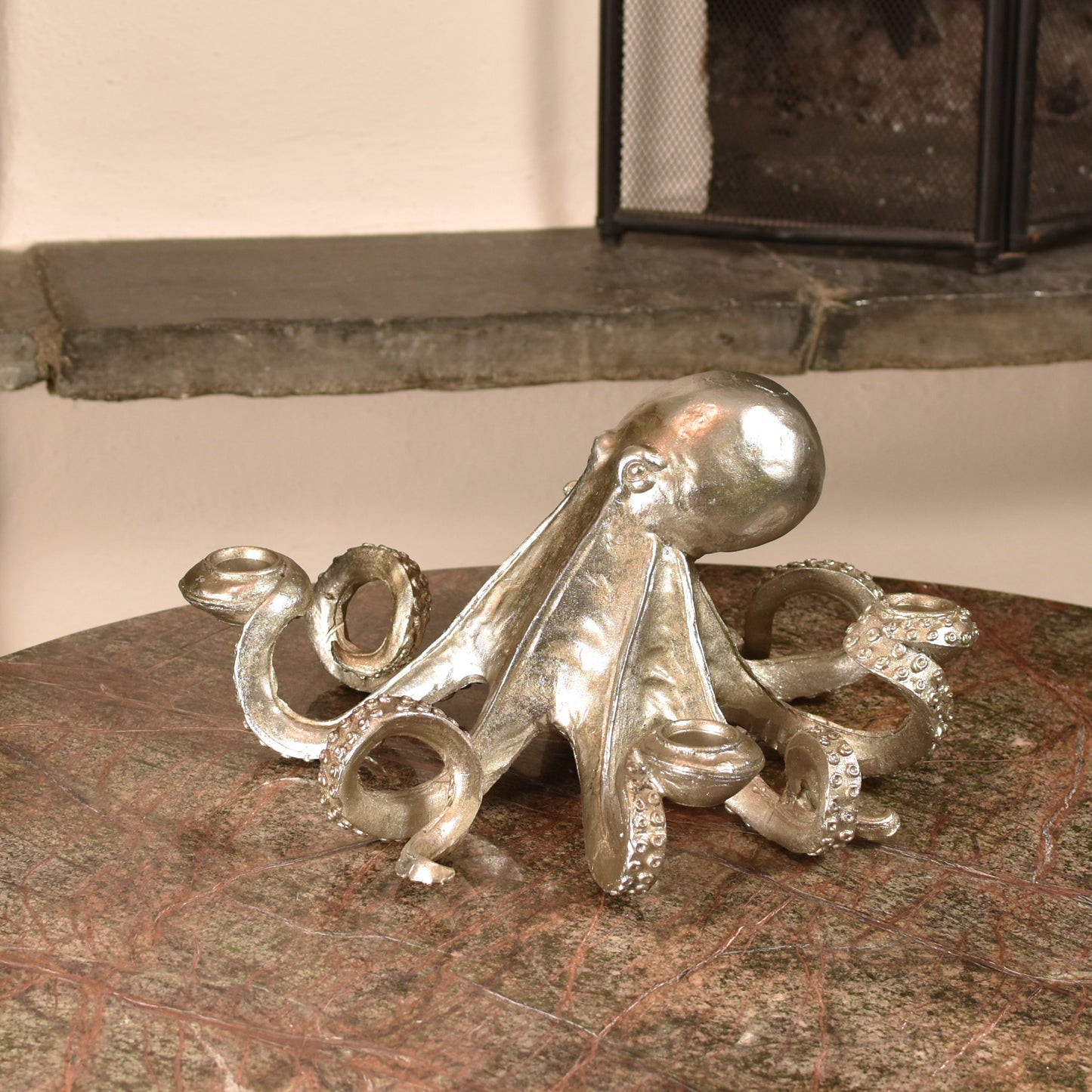 Silver Octopus Candle Holder