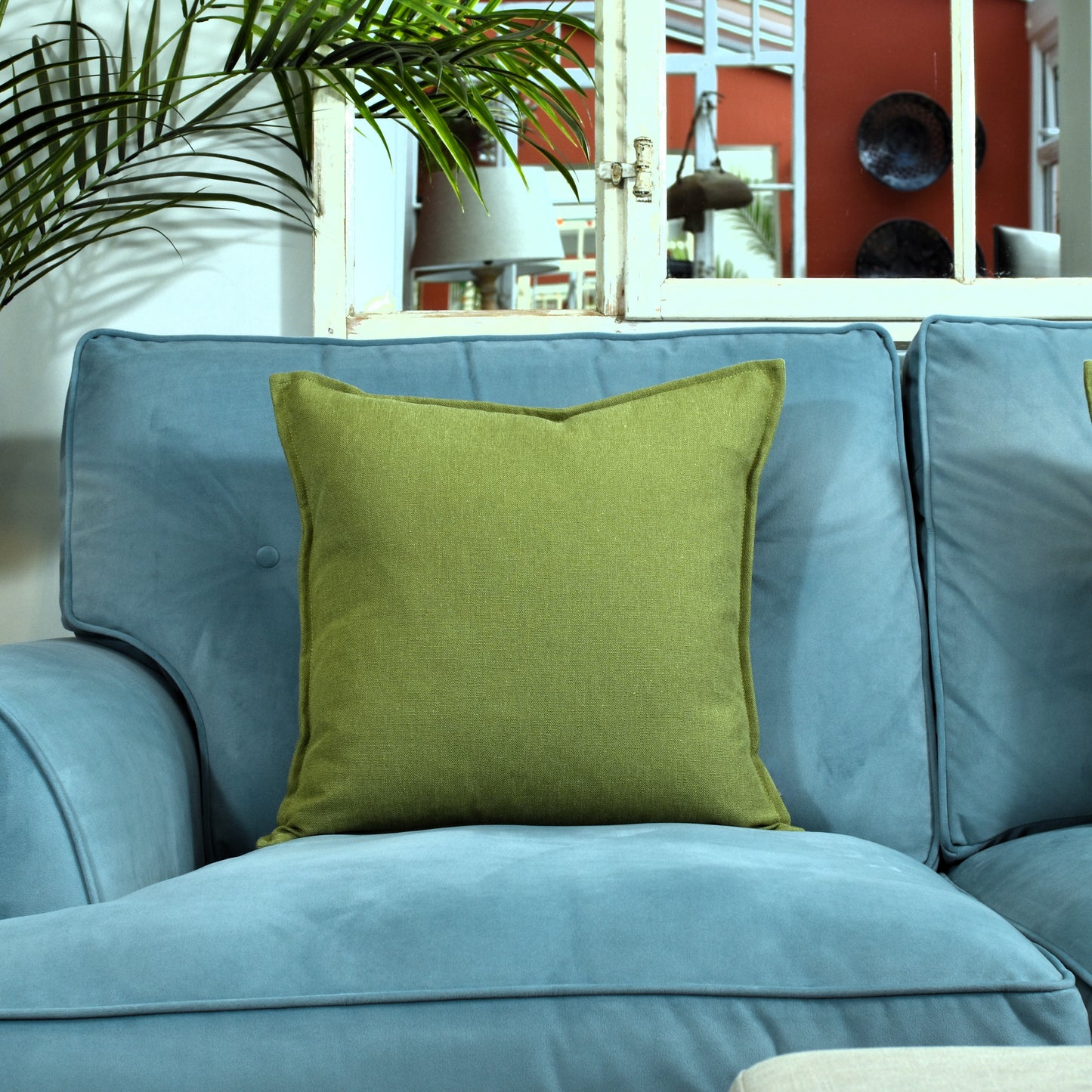 Linen Look 45cm - Olive Green