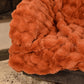 Faux Rabbit Fur Throw - Orange