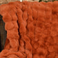 Faux Rabbit Fur Throw - Orange