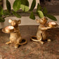 Mice T Light Holders - Aged Gold