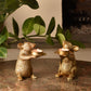 Mice T Light Holders - Aged Gold
