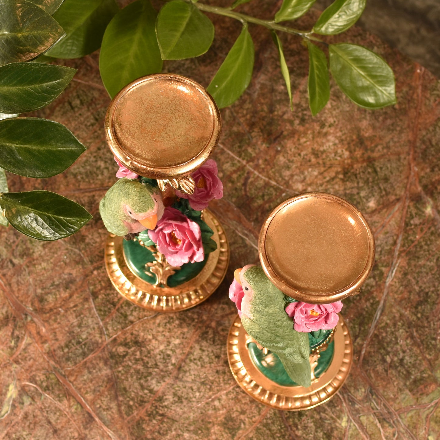 Parrot Candle Holder - Pair