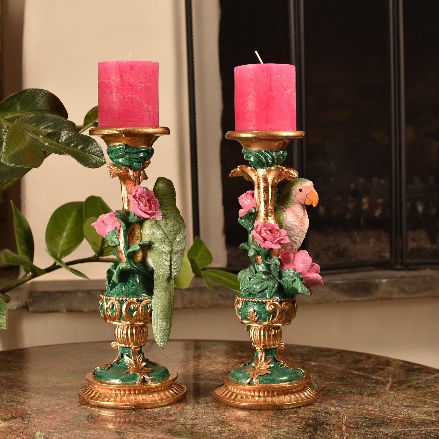 Parrot Candle Holder - Pair